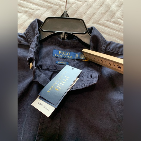 NWT Polo by Ralph Lauren Oxford Navy Casual Button Down Shirt Relaxed Fit Sz XLT - Picture 10 of 13